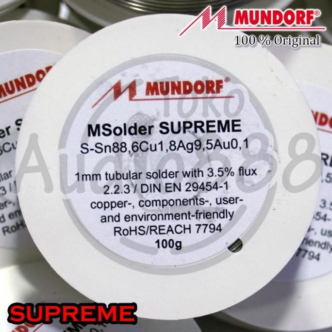 Timah / Tenol solder Audio High End Mundorf Supreme per Roll 100 gram