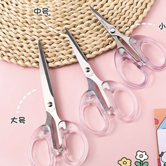 

Gunting Super Tajam Premium Gagang Bening Transparan Multifungsi