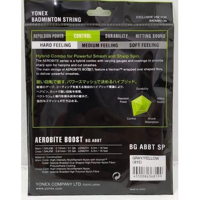 Discount Yonex Aerobite Boost Senar Badminton Original Neo