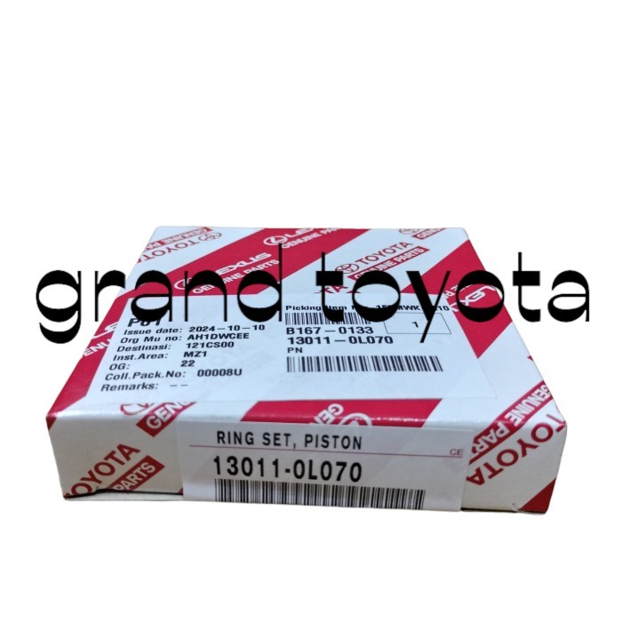 Ring Seher/Piston Std Hilux Fortuner 2KD Original 13011-0L070