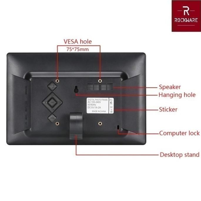 ROCKWARE RW-SJD1003 - 10 inch Digital Photo Frame - Frame Foto Digital LC