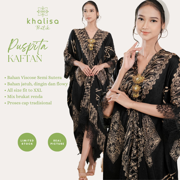 Kaftan kaftan batik viscose / kaftan jumbo - Hitam mewah arab