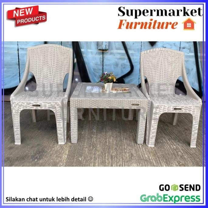 KURSI PLASTIK SET NAPOLLY PRC 221+ MEJA (2KURSI + 1MEJA)