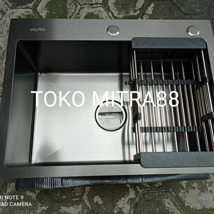 

PROMO KITCHEN SINK VALPRA 6045 BLACK KOMPLIT SET KRAN TROMPET TINGGAL PASANG