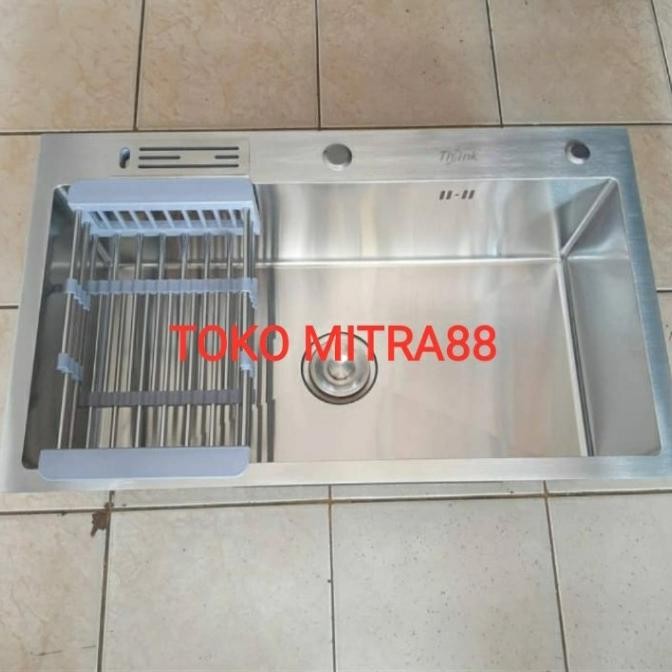 

PROMO KITCHEN SINK THESINK 7545 KOMPLIT SET KRAN PIPA STAINLES