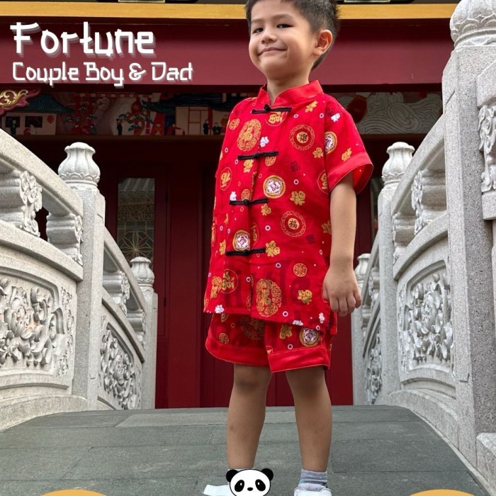 Setelan Cheongsam / Imlek Anak Laki-Laki Umur 3 - 8 Tahun