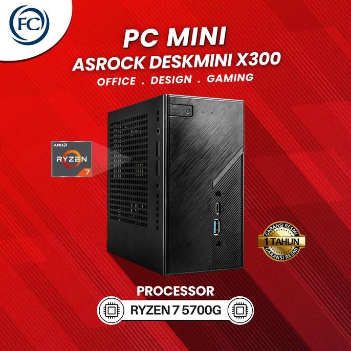 

PROMO MINI PC GAMING / OFFICE / DESIGN ASROCK ZEN PC DESKMINI X300 AMD RYZEN 7 5700G