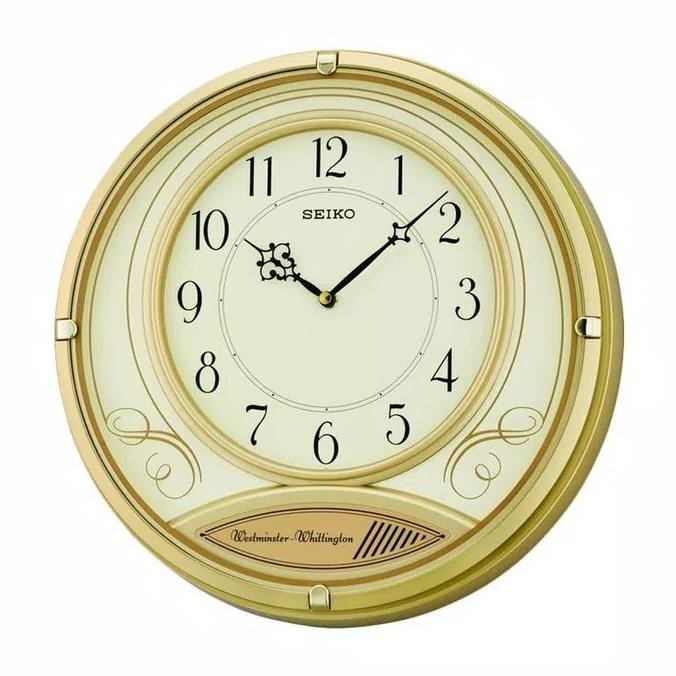 Jam Dinding Melodi Seiko QXD213G Original Bestseller Gold QXD213