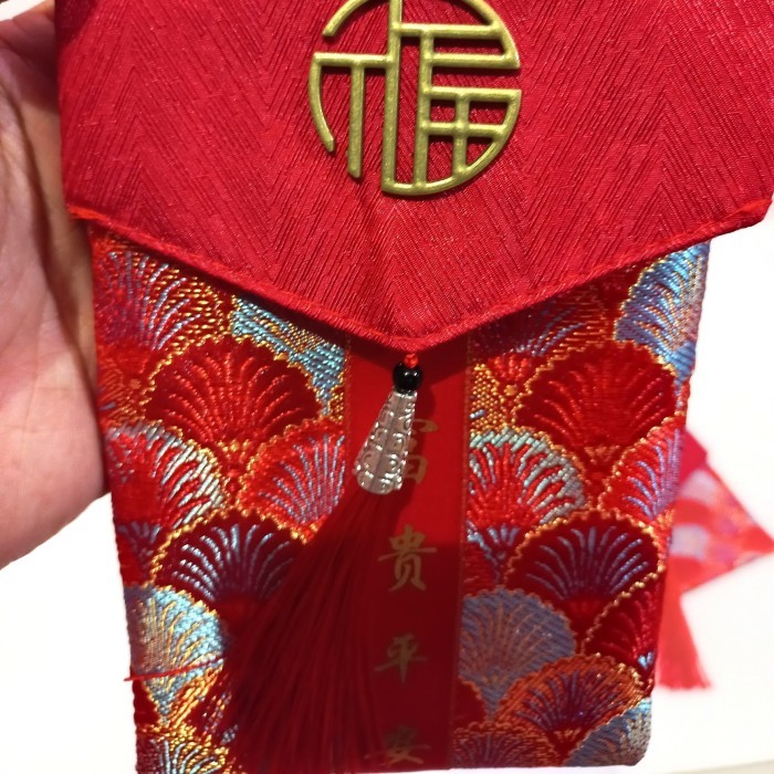 

CNY Angpau Satin Premium Fuk Dompet / Angpau Dompet Kain Satin Fu Imlek - Kipas Horizontal Limited
