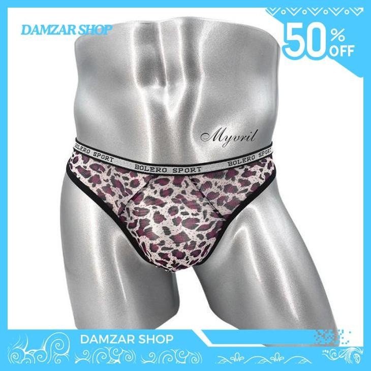 G STRING PRIA SEKSI LOW WAIST MESH CELANA DALAM LEOPARD THONG Y055 BEST SELLER