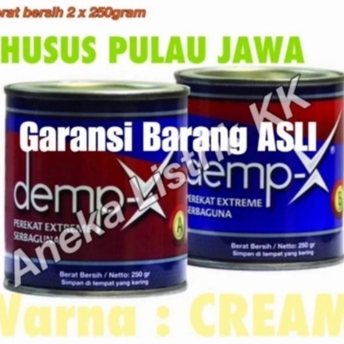 

DEMP X 250Gr CREAM DEMPX Dempul extreme serbaguna lem empoxy 500Gram
