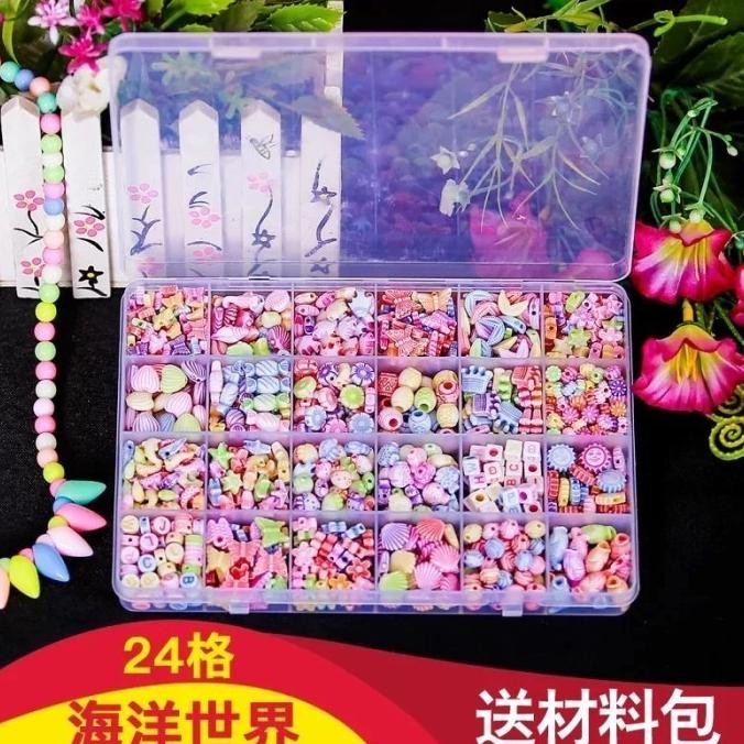 

Mainan DIY Gelang Manik Manik 24 Kompartemen Seni Kerajinan Perhiasan