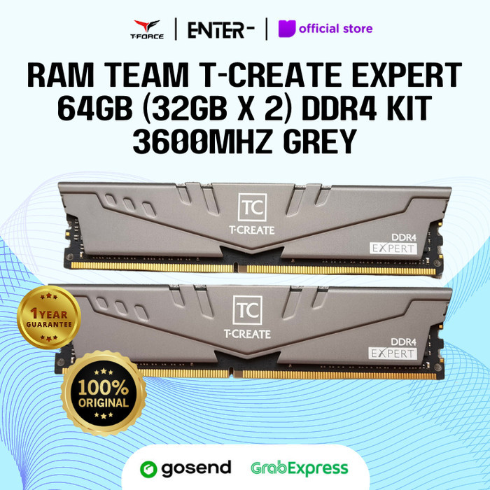 Team RAM T-create Expert DDR4 32GB 64GB 3600MHz GREY