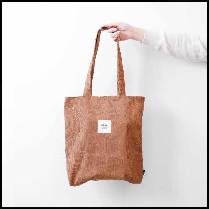 Ataru Tote Bag Corduroy - Cokelat