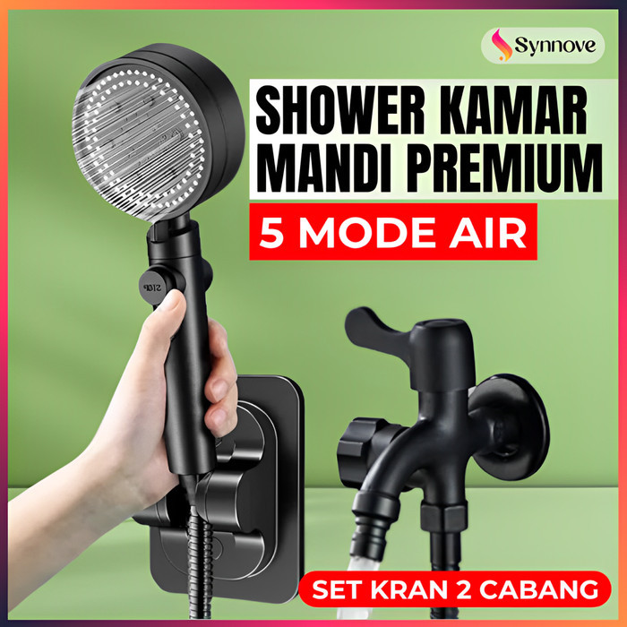 Shower Kamar Mandi Set KRAN Air Premium Hand Kepala Shower Mandi 5 Mode Air Kran Shower Head