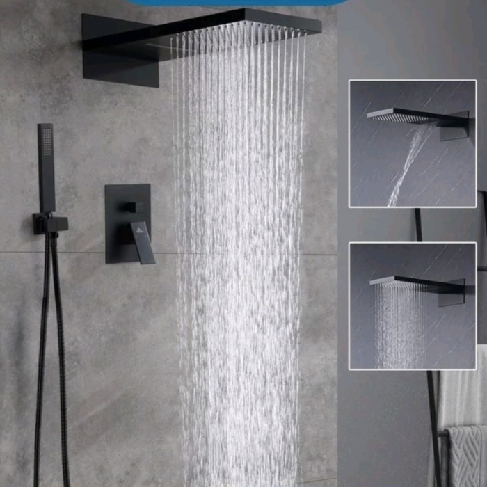 SHOWER KAMAR MANDI TANAM HITAM MODEL TOTO SHOWER SETT BLACK PANAS DING