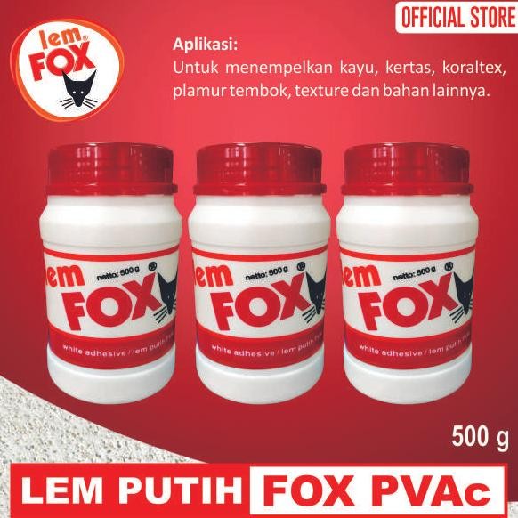 

Lem Fox Putih Lem Kayu PVAC Botol 500 gram Bundling 3 pcs