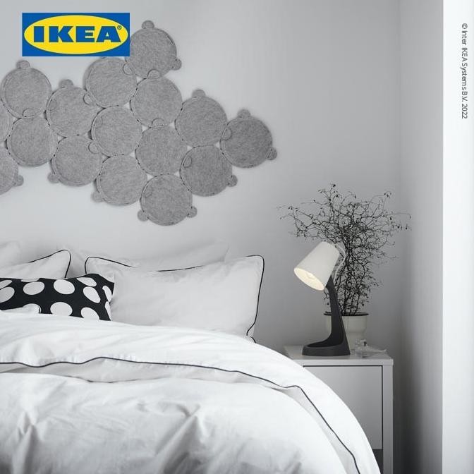 IKEA SVALLET LAMPU MEJA KERJA WARNA ABU-ABU/PUTIH