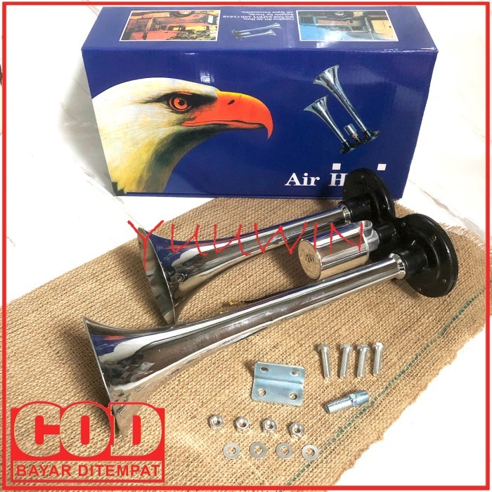 Hella Klakson Klakson Angin 2 Corong 24V - Air Horn 24V - Klakson Terompet 2 Corong