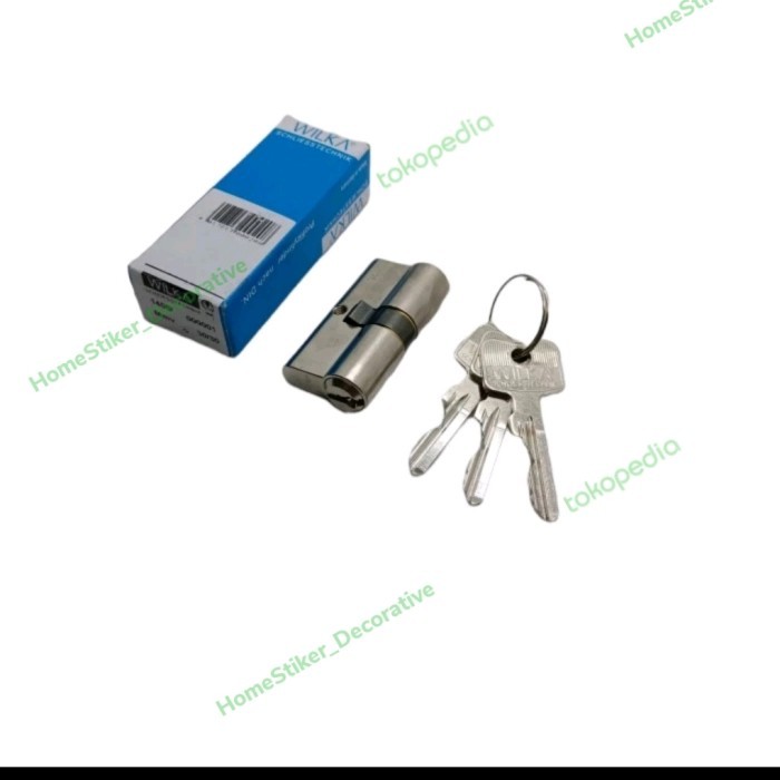 CYLINDER/SILINDER KUNCI PINTU WILKA 1400-60MM- NICKEL PLATED