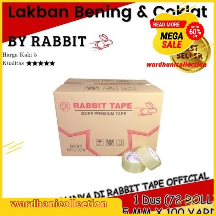 

[DUS] LAKBAN BENING 2 INCH X 100YARD / LAKBAN 100 YARD RABBIT TAPE BEST PRODUK !!!!