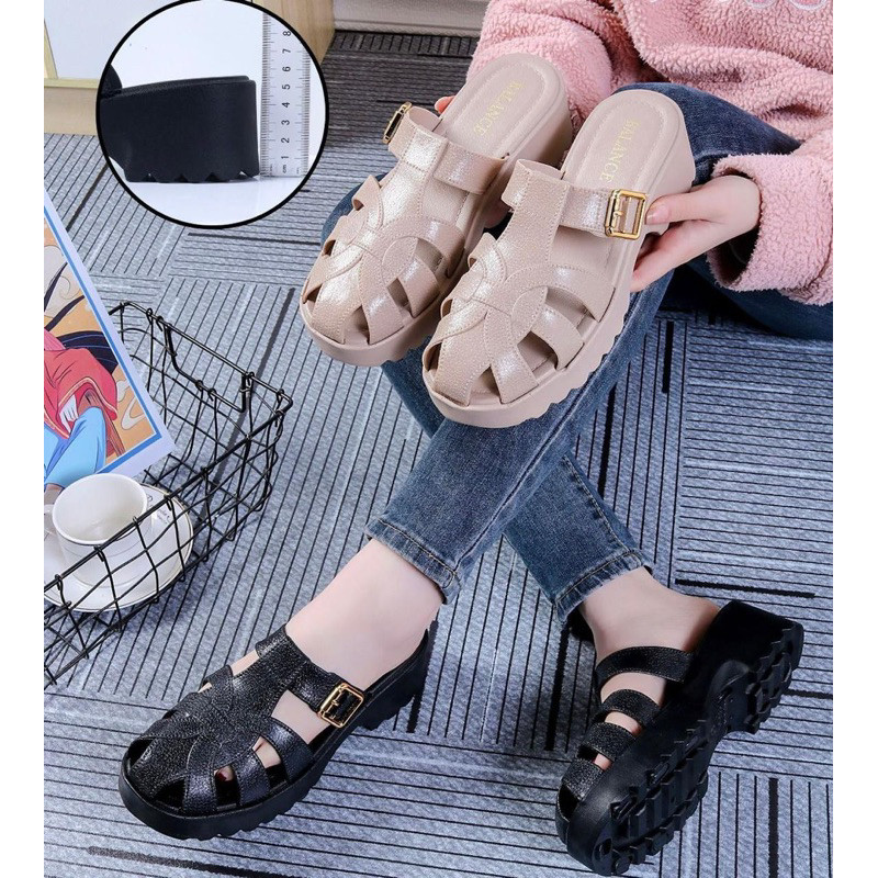 Sandal Wedges Wanita * Sepatu Sandal 065 Wanita wedges Karet Jelly import