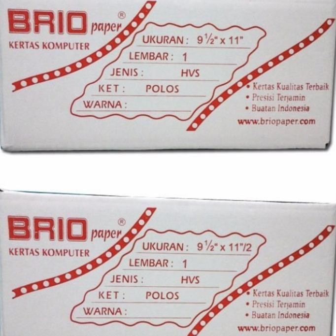 

TERLARIS - Kertas Countinous Form 1 Ply Brio K1 HVS/ Kertas Komputer K1 Murah