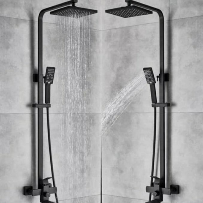 SHOWER TIANG SET MODEL TOTO WASSER BLACK/SHOWER COLUMN 3 WAY HITAM [terbaik]