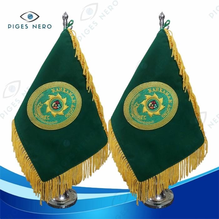 Bendera Meja Mahkamah Agung Bordir + Tiang Stainless