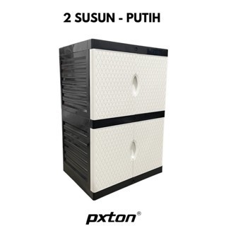 Lemari LEMARI PAKAIAN PLASTIK DIAMOND / 3 SUSUN / 4 SUSUN / Rak plastik - 2 SUSUN PUTIH plastik susu