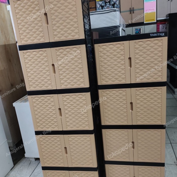 Lemari Lemari Pakaian Plastik Tabitha Rotan (Khusus Bandung) - 3 susun minimalis terbaru