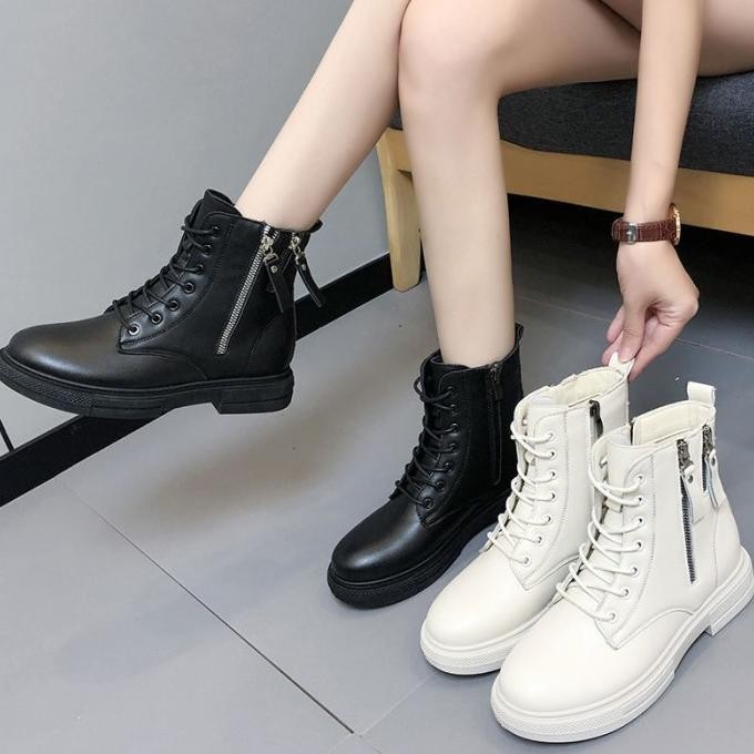 Sepatu Boots Flats Wanita Kulit Premium Import 237 HPID