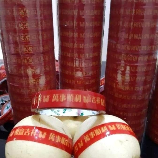 

BIG SALE ISOLASI BUAH / SELOTIP TOPLES LAKBAN PLASTIK MERAH CNY IMLEK SINCIA !!!!!