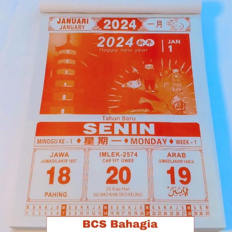 

TRY Kalender Calendar Chinese Harian Sobek Tahun Baru 2024 Ukuran Jumbo Besar Lokal China New / Calender Robek Cina Jawa Arab Shio Naga Kayu Big Size Bagus New Year