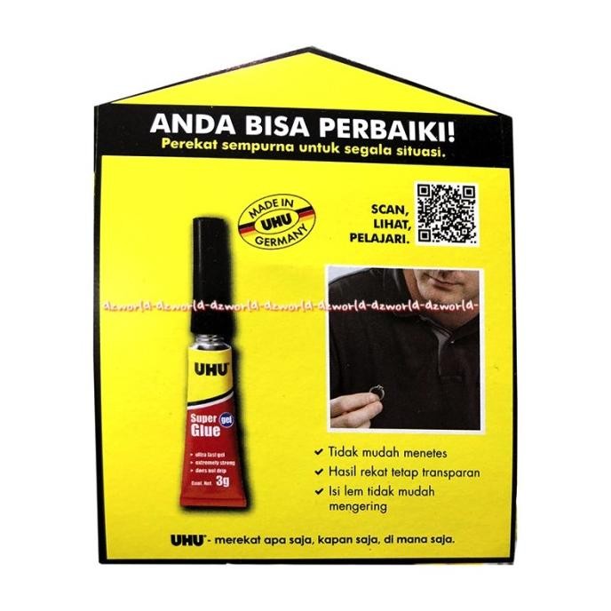 

Promo UHU Super Glue Ultra Fast Gel Extremely Strong Transparan 3gr COD