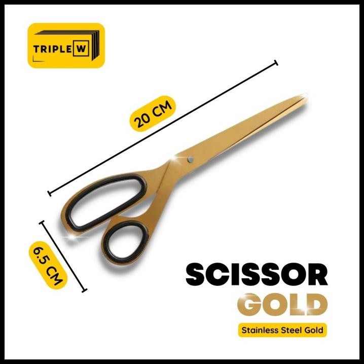 

Triple W Gold Scissors Gunting Cutter Emas Stationary Atk Premium