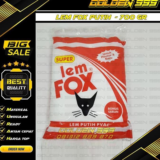 

Promo lem putih fox / lem fox putih / lem kayu / kertas / serbaguna / 700 gr COD