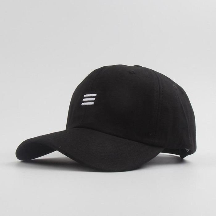 Topi Topi Baseball Pria Wanita Original Distro Polos Golf Korea GarisTiga - GarisTiga Hitam original