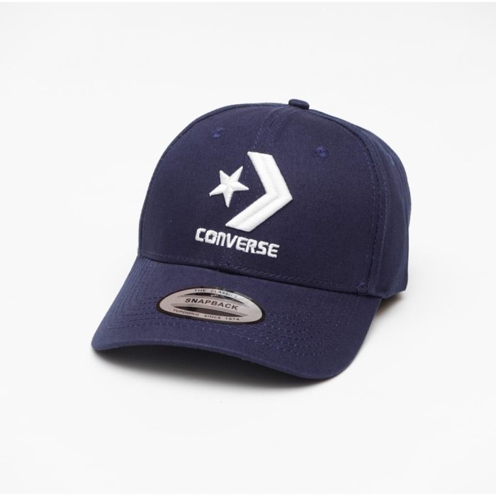 Topi Topi Baseball Converse Pria Polos Sport Hitam Kualitas Import Grosir - BIRU PANAH, ONE SIZE ker