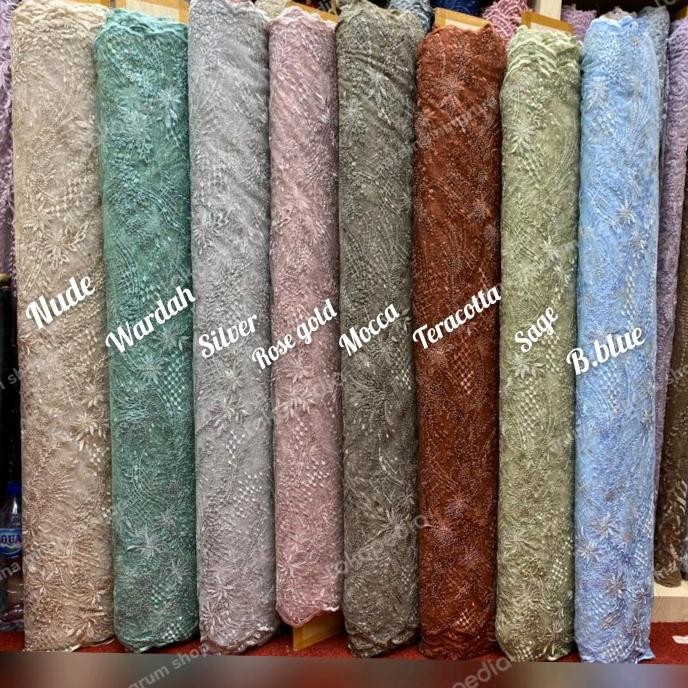 Kain tile payet.bahan tile spider.tile mutiara.brukat spider.tile GUS