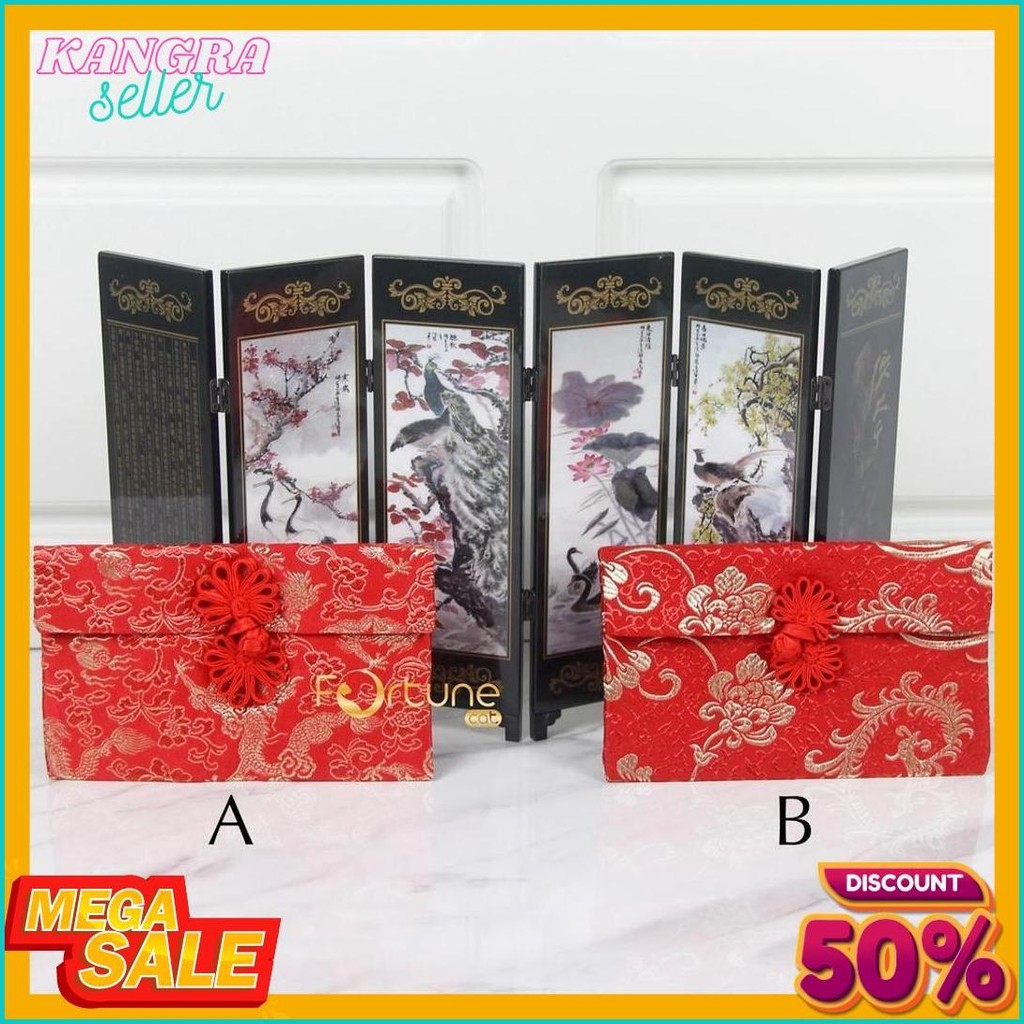 

Angpao Imlek 2025 Kain Chinese New Year Sangjit Wedding Engagement Hong Bao Red Envelope Kancing (Cod)