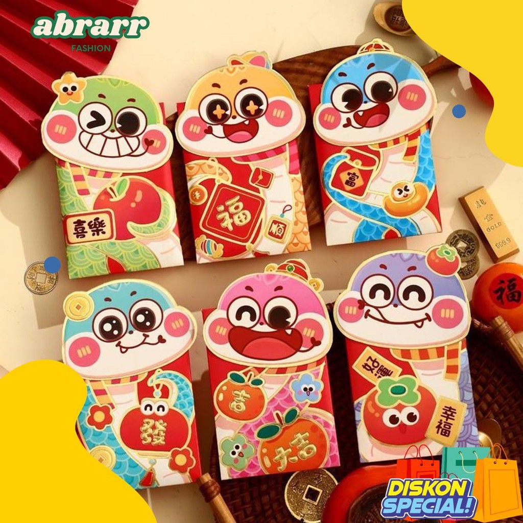 

Ac084 Angpao 3D Imlek Hongpao Snake Barongsai Emas Gold Premium Panjang Exclusive Limited Isi 6 (Lagi Viral)