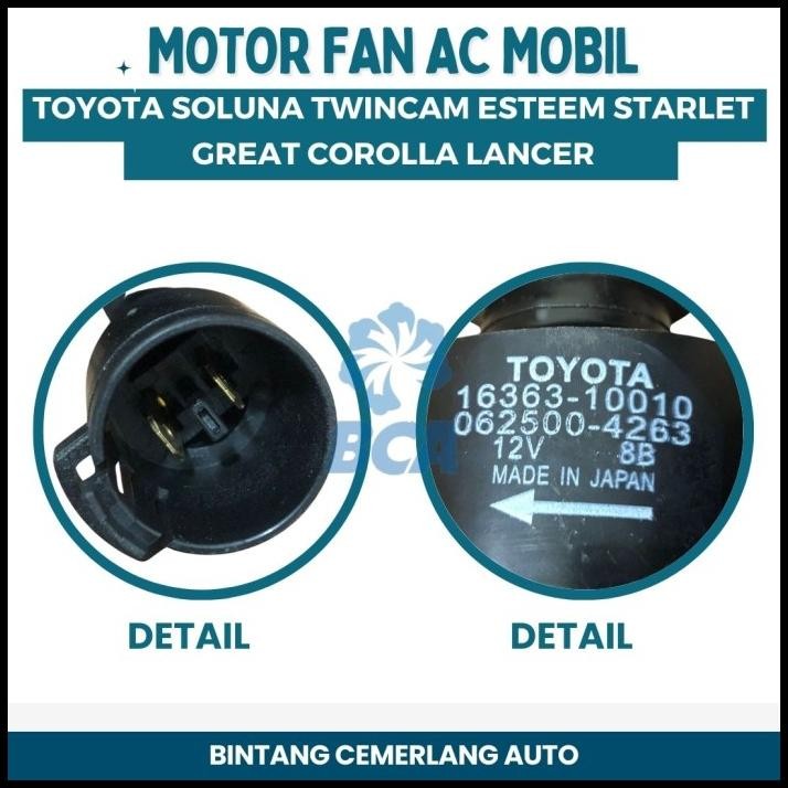 HOT DEAL MOTOR FAN AC MOBIL SOLUNA TWINCAM ESTEEM STARLET GREAT COROLLA LANCER 