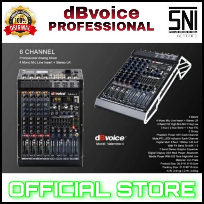 TERMURAH MIXER AUDIO 4 CHANNEL DB VOICE VALENTINE 4 MIXER KARAOKE ORIGINAL !!!!!!