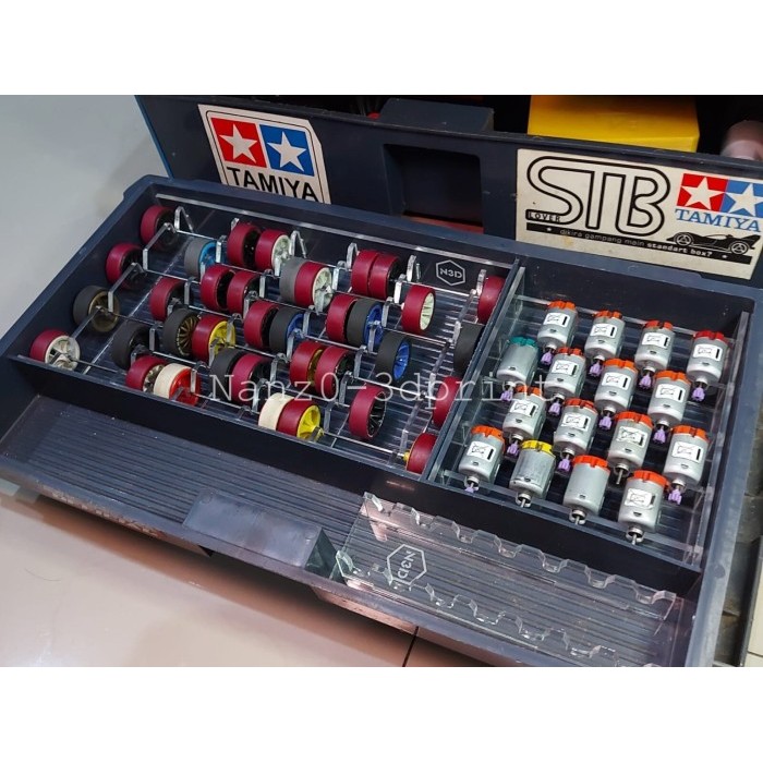 Part Mini Sekat Hjh Laci Dinamo Motor Tamiya Aksesoris Rak Akrilik Kotak Box -N0