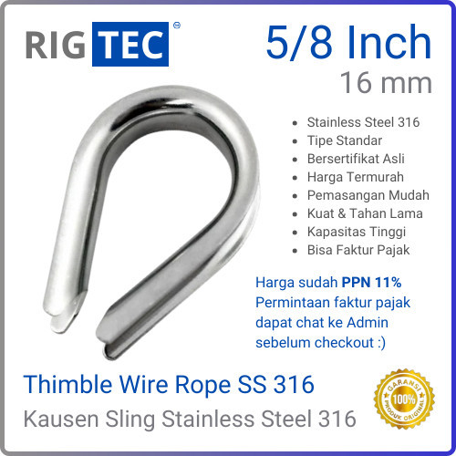 BISA GRAB Thimble / Puki Anjing / Causan 16 mm Stainless Steel 316