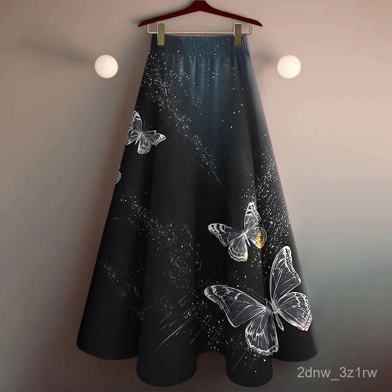 Rok wanita berpinggang tinggi, pola barat, rok ramping, gantung, di atas lutut