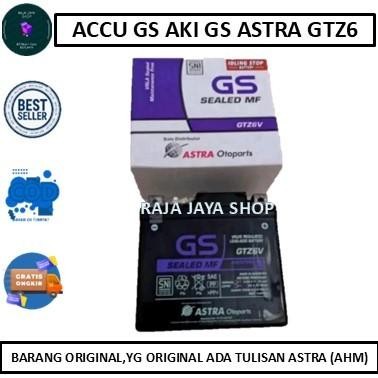 AKI GS GTZ6 AKI KERING AKI GS ASTRA MOTOR PCX. NMAX SONIC VARIO ACCU KERING ACCU GS ASTRA AKI MOTOR 