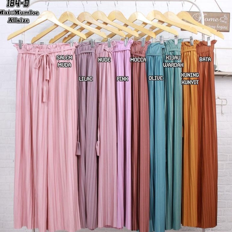 Celana Kulot Plisket Wanita Premium / Kulot Plisket Model Lurus Tali