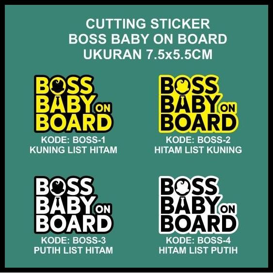 

DISKON CUTTING STICKER BOSS BABY ON BOARD 75X55MM HARGA SATUAN !!!!